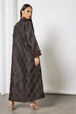 bsi3673 4 Jacquerd printed abaya