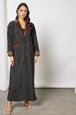 bsi3674 3 Jacquerd printed abaya