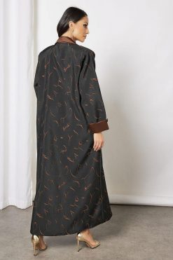 bsi3674 4 Jacquerd printed abaya