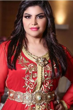 Embroidery Red Bridal Gown