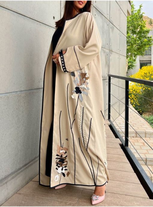 Cream Tree Abaya