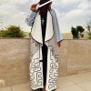 YN 22121 1 Black and White Puzzle Abaya
