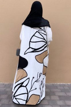 YN 22127 3 White Abaya