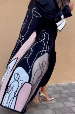 YN 22129 4 Colorful Sketches Abaya
