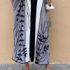 YN 22132 1 Leaf Grey Abaya