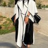 عباية صيفية باللون الأبيض والأسود 5 YN 22133 1 White Black Summer Abaya
