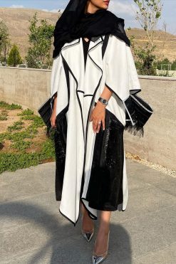 White Black Summer Abaya