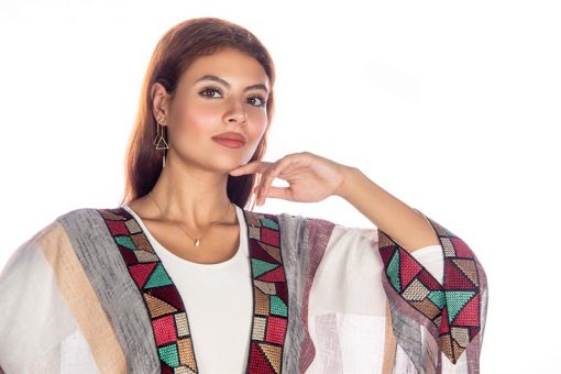 Stripes Linen Bisht