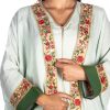 BR202134 2 1 Sky Blu-Green Bisht Set With Colored Flowers Embroidery