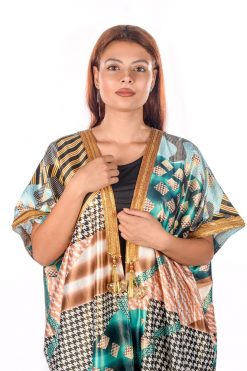 BR202135 4 1 Golden Shiny Colorful Bisht