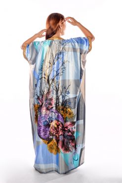 BR202136 5 Golden Shiny Colorful Nature Print Bisht