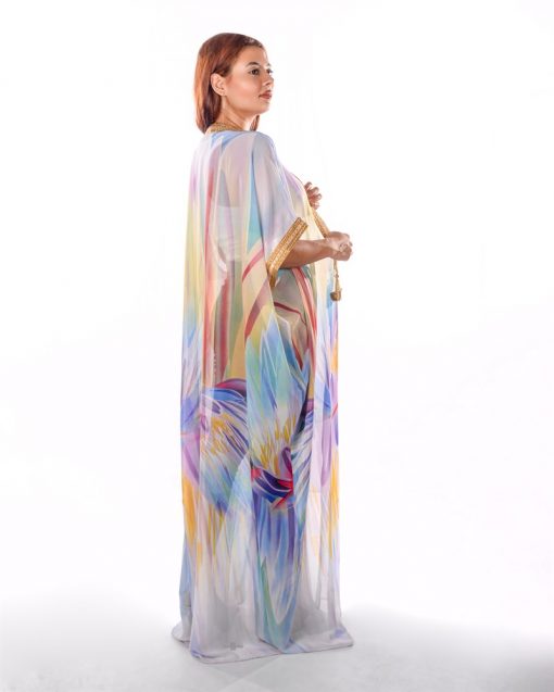 Rainbow Colores Chiffon Bisht
