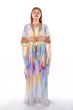 BR202137 4 1 Rainbow Colores Chiffon Bisht