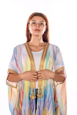 BR202137 5 1 Rainbow Colores Chiffon Bisht