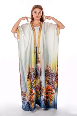 BR202138 4 1 Colorful Silk Satin Bisht