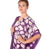 BR202141 2 1 Purple-White Printed Silk Satin Bisht