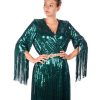 BR202147 2 1 Green Sequence Caftan Dress