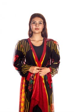 BR202150 4 1 Black-Orange -Yellow Beach Dress
