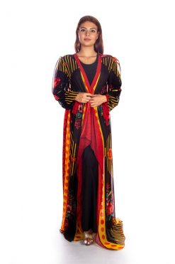 BR202150 5 1 Black-Orange -Yellow Beach Dress