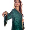 BR202151 2 1 Green Caftan With Golden Embroidery Beads