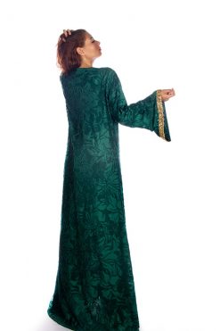 BR202151 4 1 Green Caftan With Golden Embroidery Beads