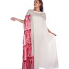 BR202153 2 1 White Caftan Dress With Pink Tassels