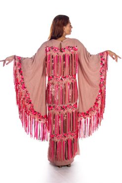 Pink Linen Caftan Dress