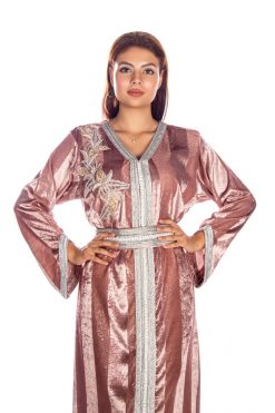 BR202156 5 1 Pink Velvet Moroccan Caftan
