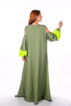Green Caftan Dress With Sequins