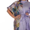 Purple Silk Organza With Colorful Sequins