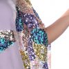 BR202159 2 1 Purple Crepe Caftan One Sleeve With Sequins