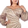 BR202162 2 1 Bronze Caftan With White Sequins