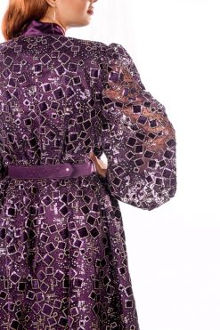 BR202163 4 1 Dark Purple Kaftan Dress