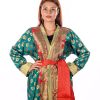 BR202167 2 1 Green Indian Silk Kaftan Abaya