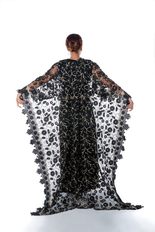Black Dantel Cape With Dress