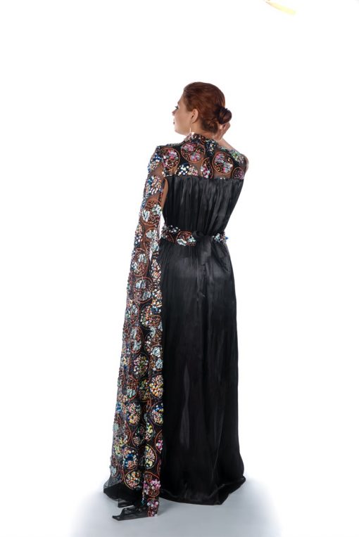 Black Silk Organza Kaftan
