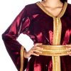 Maroon Velvet Moroccan Kaftan