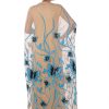 BR202174 2 1 Turquoise-Black Sequins Butterfly