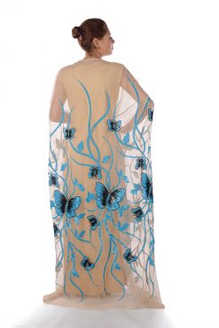 Turquoise-Black Sequins Butterfly