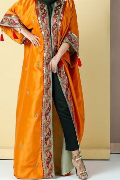 AJC 22118 3 Orange Queen Abaya