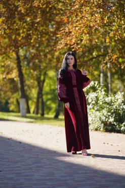 قفطان روزماي مارون 8 LF 22102 4 Rozmay Maroon Kaftan