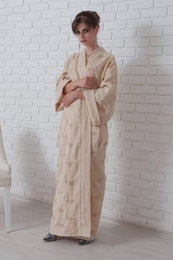 HoneyBee Beige Linen Abaya 9 LF 22103 4 HoneyBee Beige Linen Abaya