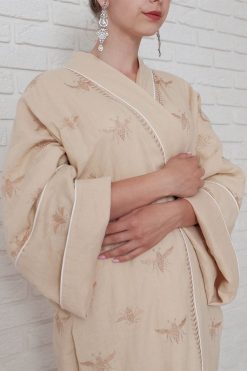 HoneyBee Beige Linen Abaya 10 LF 22103 5 HoneyBee Beige Linen Abaya