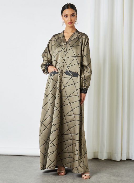 Gold Pockets Style Abaya