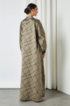bsi3187 3 Gold Pockets Style Abaya