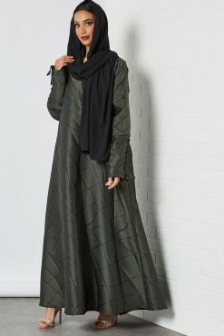bsi3188 4 Green Collar Style Abaya