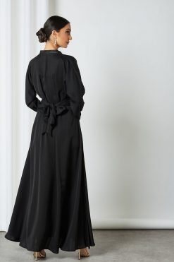 bsi3236 2 Belted Black Abaya