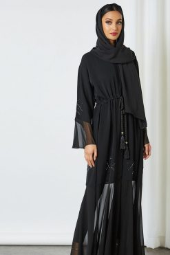 bsi3233 4 Black Nada Embellished Abaya