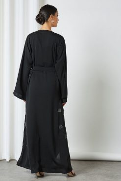 bsi3230 4 Hand Embroidered Black Abaya