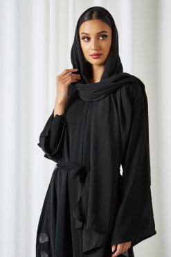 bsi3230 2 Hand Embroidered Black Abaya